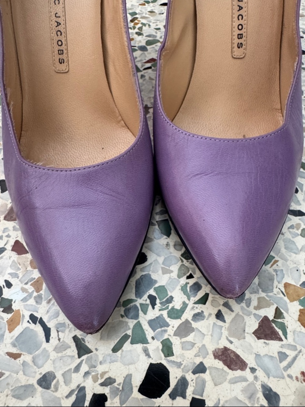 Marc Jacobs Lavender soft Leather Pointed-Toe Pumps